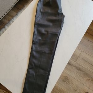 Suzy Shier Faux Leather Joggers